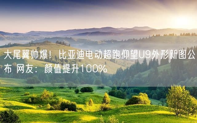 大尾翼帅爆！比亚迪电动超跑仰望U9外形新图公布 网友：颜值提升100%