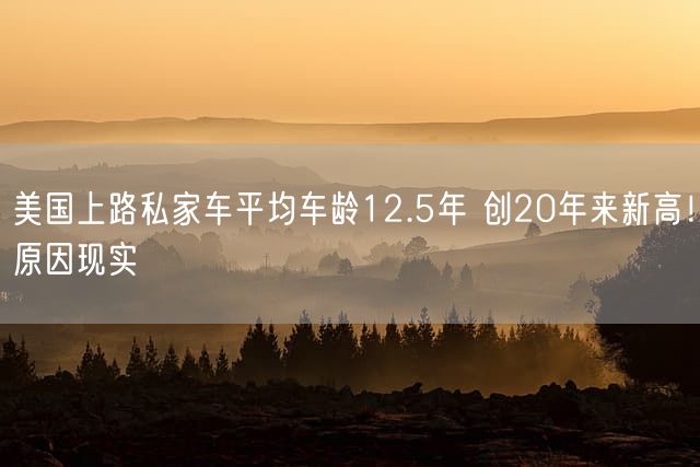 美国上路私家车平均车龄12.5年 创20年来新高！原因现实