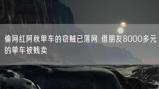 偷网红阿秋单车的窃贼已落网 借朋友8000多元的单车被贱卖
