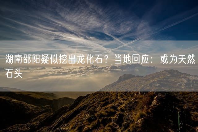 湖南邵阳疑似挖出龙化石？当地回应：或为天然石头