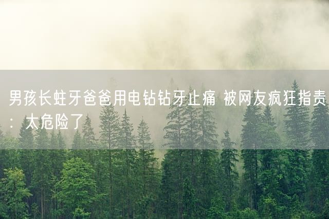 男孩长蛀牙爸爸用电钻钻牙止痛 被网友疯狂指责：太危险了