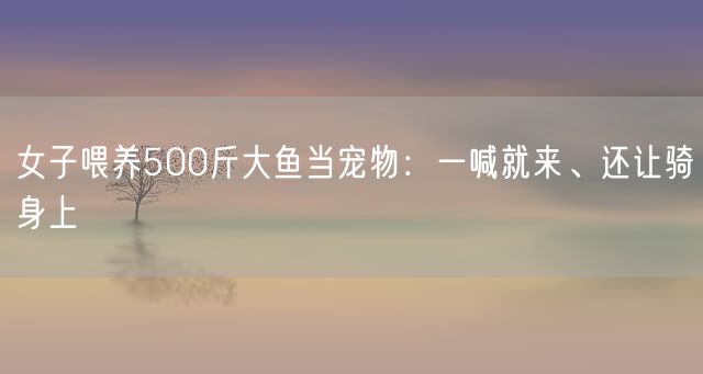 女子喂养500斤大鱼当宠物：一喊就来、还让骑身上