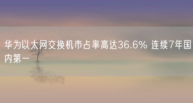 华为以太网交换机市占率高达36.6% 连续7年国内第一