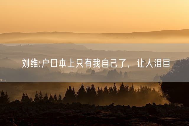 刘维:户口本上只有我自己了，让人泪目
