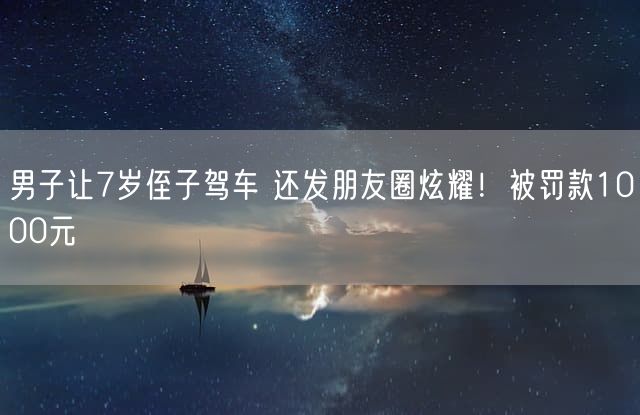 男子让7岁侄子驾车 还发朋友圈炫耀！被罚款1000元
