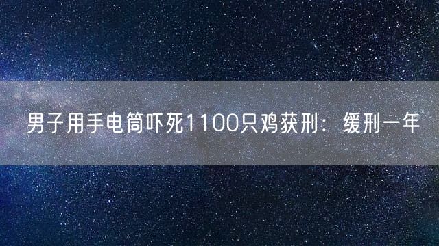 男子用手电筒吓死1100只鸡获刑：缓刑一年
