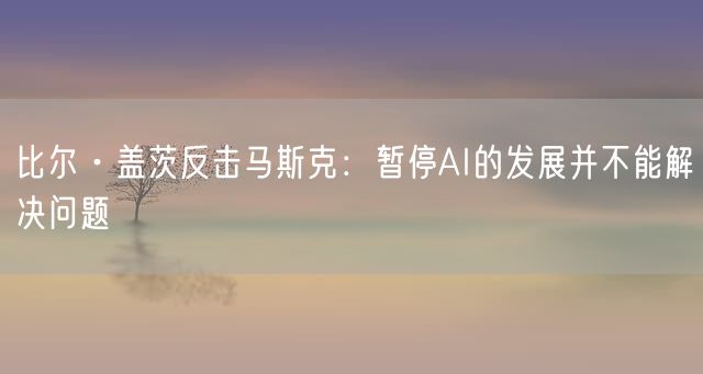 比尔·盖茨反击马斯克：暂停AI的发展并不能解决问题
