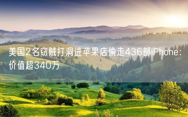 美国2名窃贼打洞进苹果店偷走436部iPhone：价值超340万