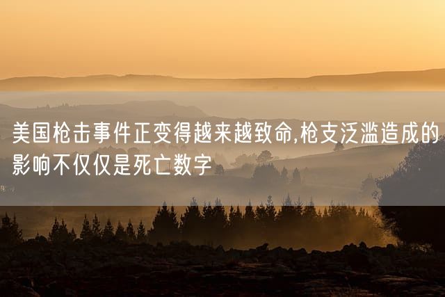 美国枪击事件正变得越来越致命,枪支泛滥造成的影响不仅仅是死亡数字