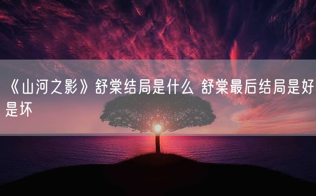 《山河之影》舒棠结局是什么 舒棠最后结局是好是坏