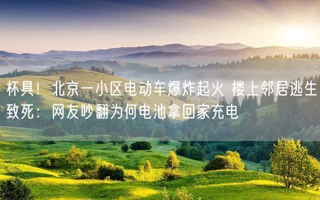 杯具！北京一小区电动车爆炸起火 楼上邻居逃生致死：网友吵翻为何电池拿回家充电