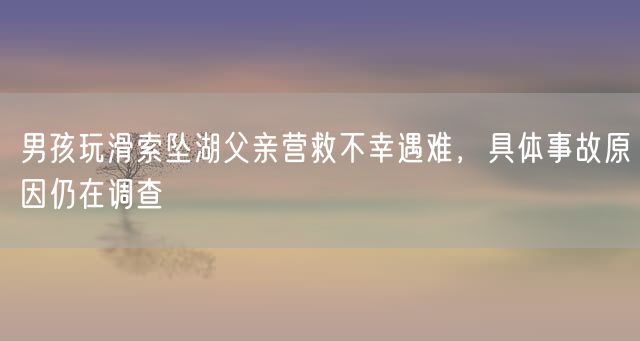 男孩玩滑索坠湖父亲营救不幸遇难，具体事故原因仍在调查