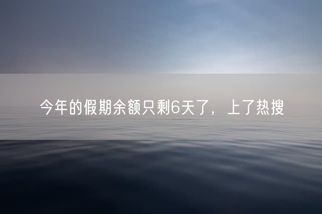 今年的假期余额只剩6天了，上了热搜