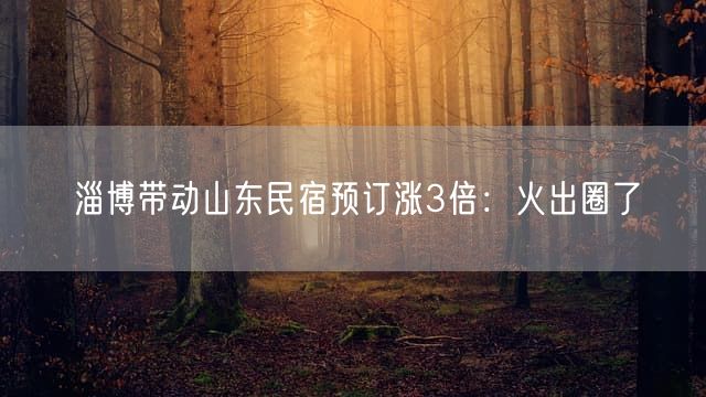淄博带动山东民宿预订涨3倍：火出圈了