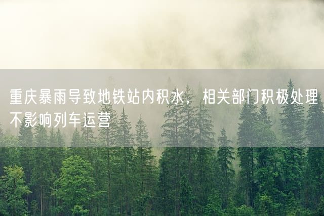 重庆暴雨导致地铁站内积水，相关部门积极处理不影响列车运营
