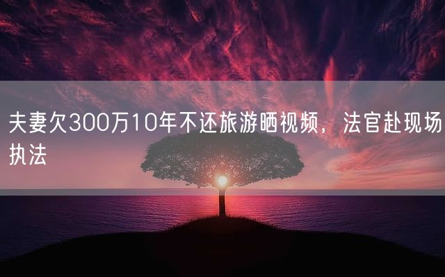 夫妻欠300万10年不还旅游晒视频，法官赴现场执法