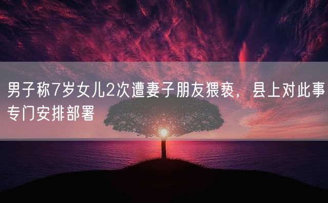 男子称7岁女儿2次遭妻子朋友猥亵，县上对此事专门安排部署