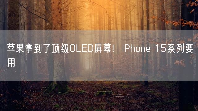 苹果拿到了顶级OLED屏幕！iPhone 15系列要用