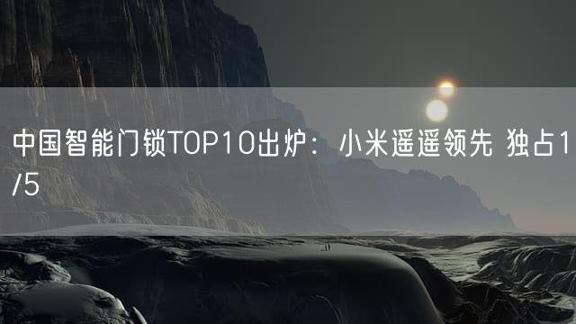 中国智能门锁TOP10出炉：小米遥遥领先 独占1/5