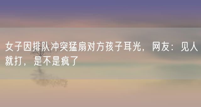 女子因排队冲突猛扇对方孩子耳光，网友：见人就打，是不是疯了