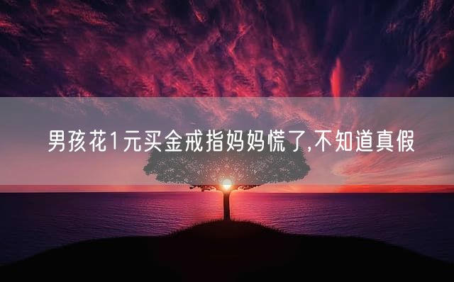 男孩花1元买金戒指妈妈慌了,不知道真假