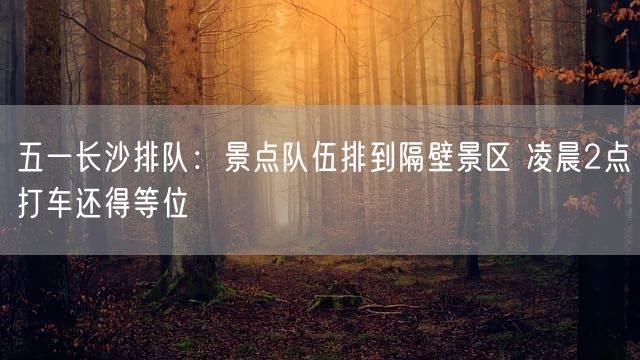 五一长沙排队：景点队伍排到隔壁景区 凌晨2点打车还得等位