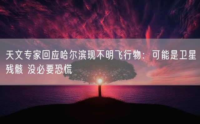 天文专家回应哈尔滨现不明飞行物：可能是卫星残骸 没必要恐慌