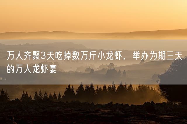 万人齐聚3天吃掉数万斤小龙虾，举办为期三天的万人龙虾宴
