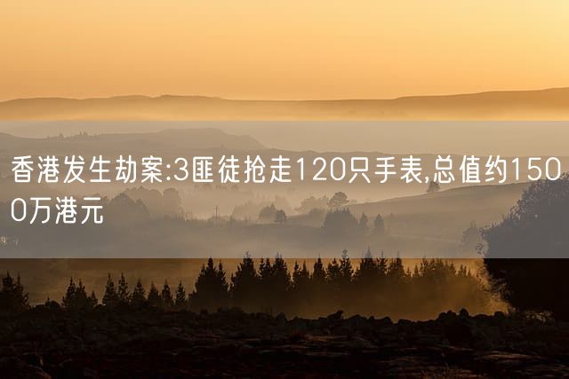 香港发生劫案:3匪徒抢走120只手表,总值约1500万港元