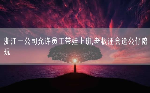 浙江一公司允许员工带娃上班,老板还会送公仔陪玩