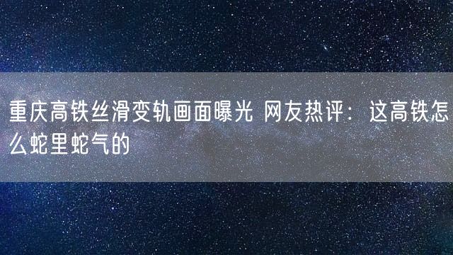 重庆高铁丝滑变轨画面曝光 网友热评：这高铁怎么蛇里蛇气的