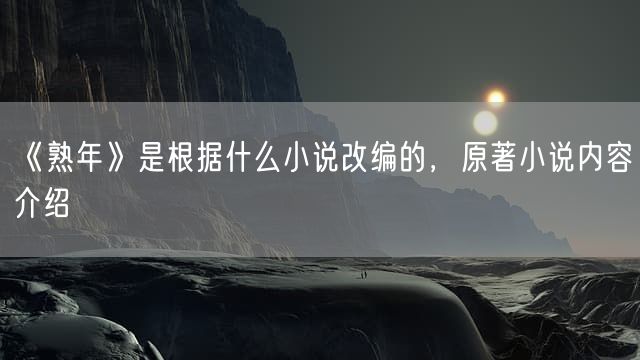 《熟年》是根据什么小说改编的，原著小说内容介绍