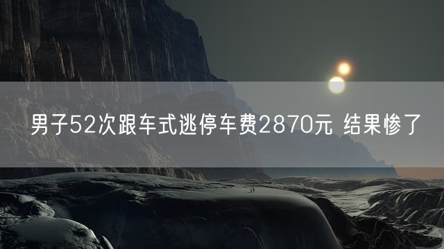 男子52次跟车式逃停车费2870元 结果惨了