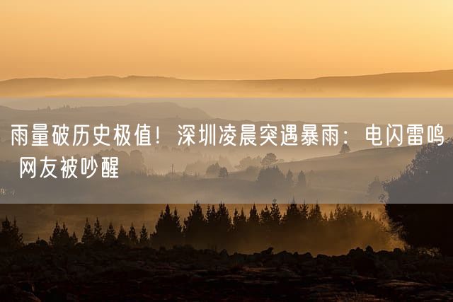 雨量破历史极值！深圳凌晨突遇暴雨：电闪雷鸣 网友被吵醒