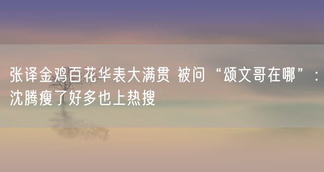 张译金鸡百花华表大满贯 被问“颂文哥在哪”：沈腾瘦了好多也上热搜