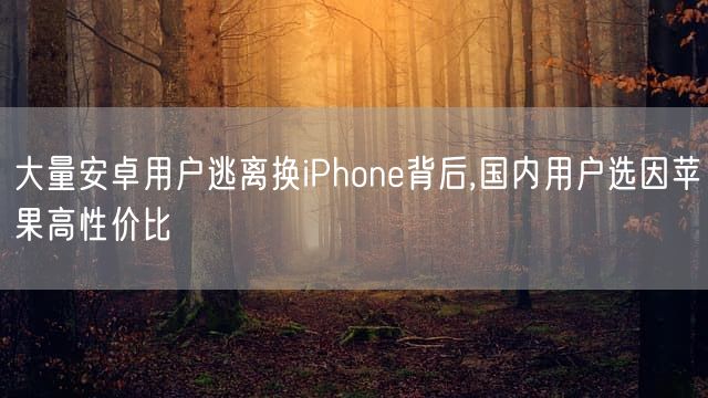 大量安卓用户逃离换iPhone背后,国内用户选因苹果高性价比