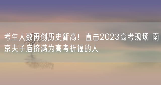考生人数再创历史新高！直击2023高考现场 南京夫子庙挤满为高考祈福的人