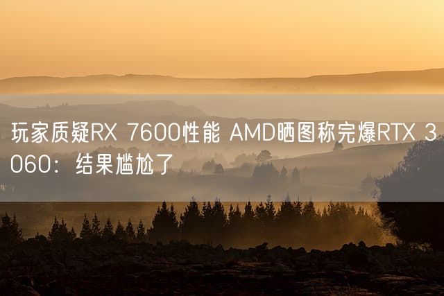 玩家质疑RX 7600性能 AMD晒图称完爆RTX 3060：结果尴尬了